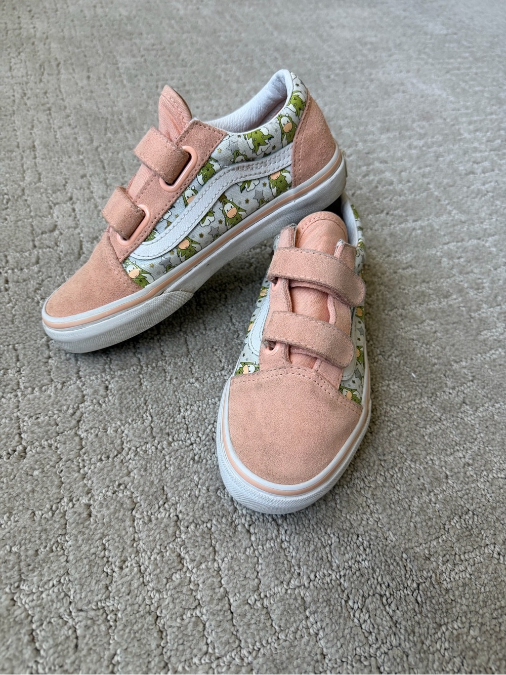 Vans Pink Suede & Canvas Sneakers with Cow Print Size 2